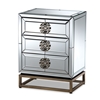 Baxton Studio Laken Contemporary Glam and Luxe Mirrored and Antique Bronze Finished 3-Drawer End Table